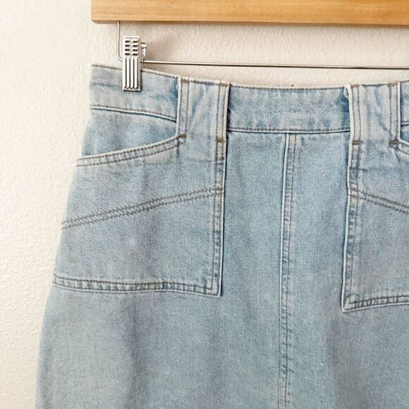BDG x URBAN OUTFITTERS | A-Line Utility Denim Skirt Light Wash | Size Large - Picture 3 of 7